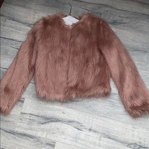 Pink fur jacket